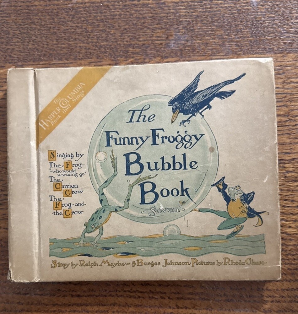 ANTIQUE BOOK - 1917 The Funny Froggy Bubble Book Seven with 2 Records