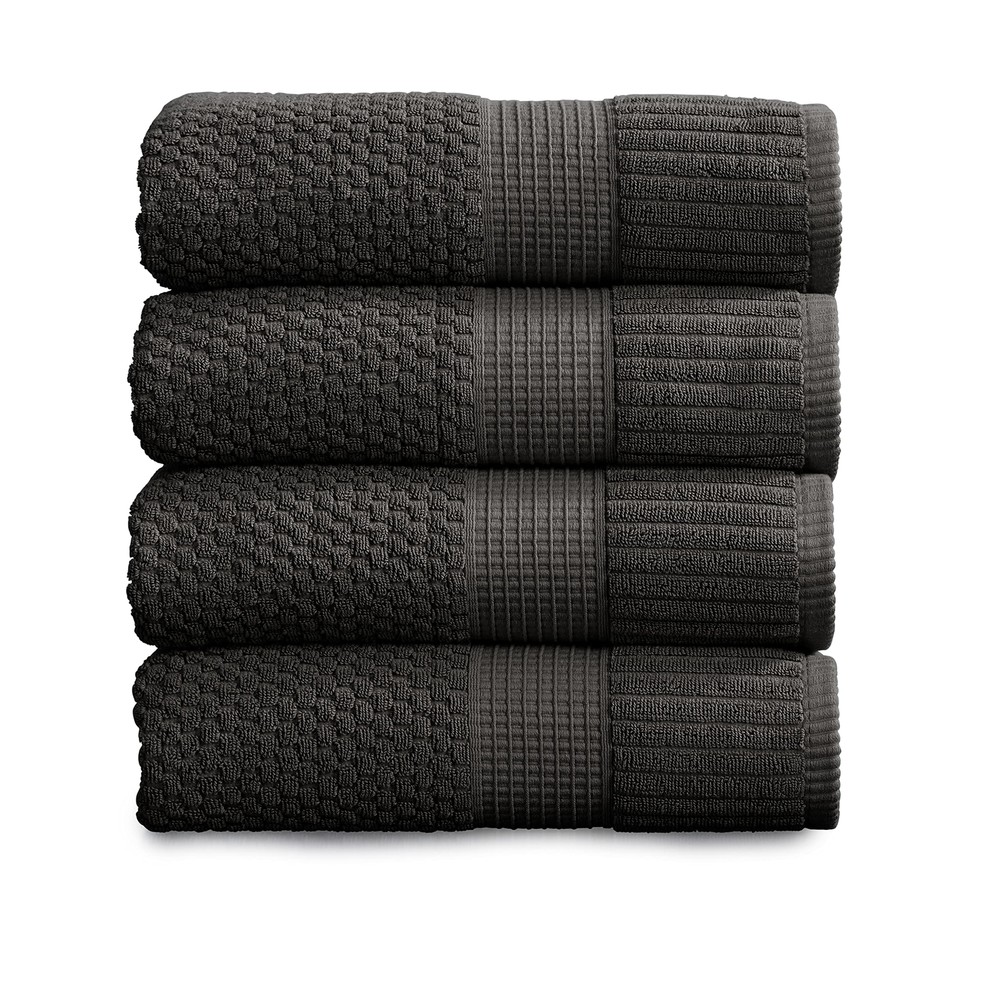 Dark Grey Cotton Bath Towels 4-Pack 30