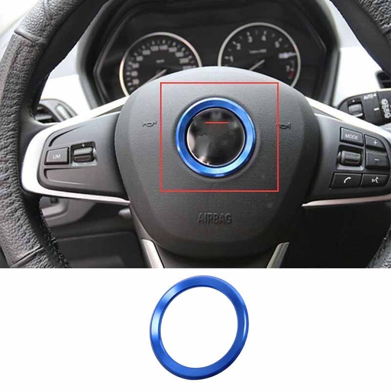 Aluminum Blue Ring Steering Wheel Cover Trim for BMW 3 Series 2013-2018 Horn Decoration