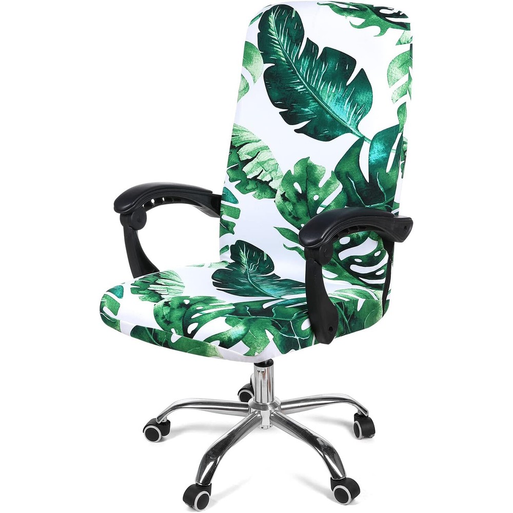 Printed Office Chair Cover Stretch Computer Rotate Seat Slipcover for Desk Chair