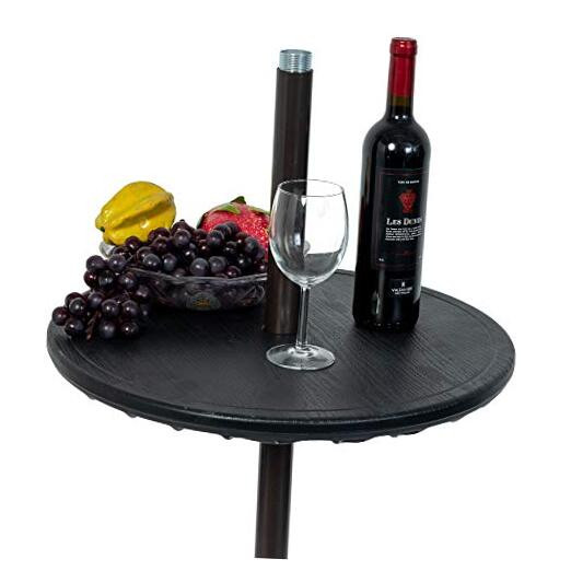 Adjustable Round Portable Table Tray with Umbrella Hole for Outdoor Use