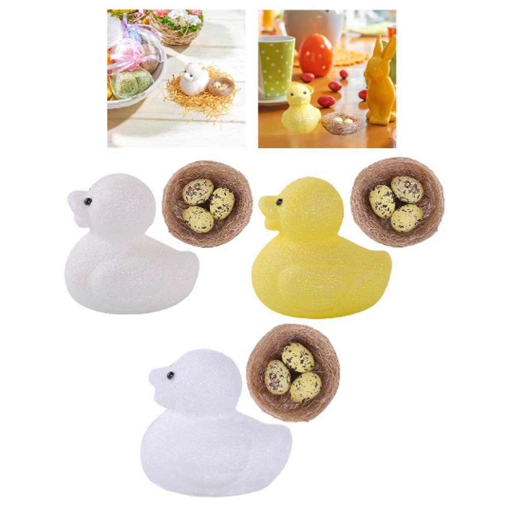 Artificial Duck and Bird Nest Egg DIY Craft Versatile Desktop Ornament