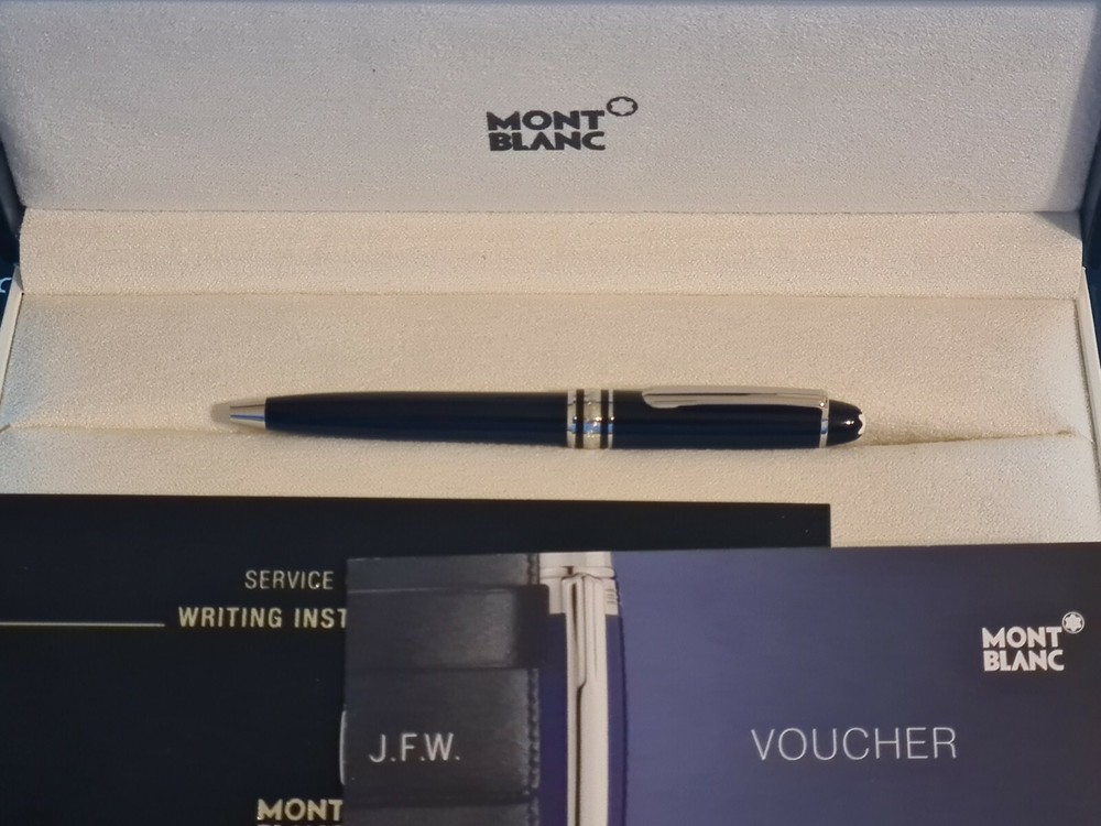 Montblanc Mozart Platinum Ballpoint Pen with Free Engraving 108749 New-image