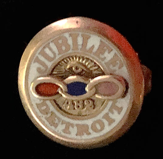 Vintage Detroit Jubilee IOOF Lodge 482 Member Pin Badge  