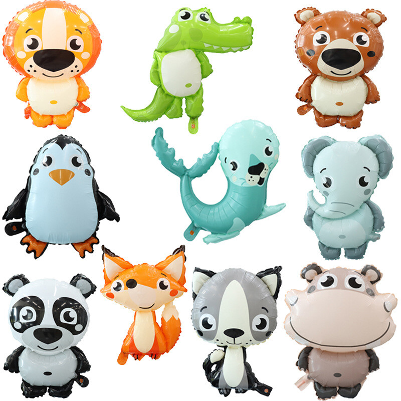 Safari Jungle Animal Foil Balloon Kids Inflatable Toy Zoo Theme Party Decor UK