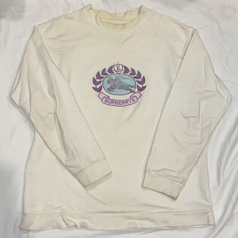 Burberry Prorsum 8s Old Embroidered Sweatshirt Vintage F/S from Japan