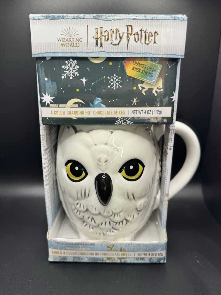 Harry Potter Hedwig Mug with Color Changing Hot Cocoa Mix New Hoot