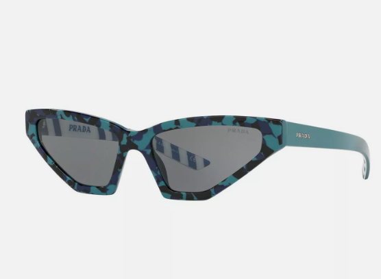 Prada PR 12VS Camouflage Green Grey Butterfly Millenn Sunglasses with Case
