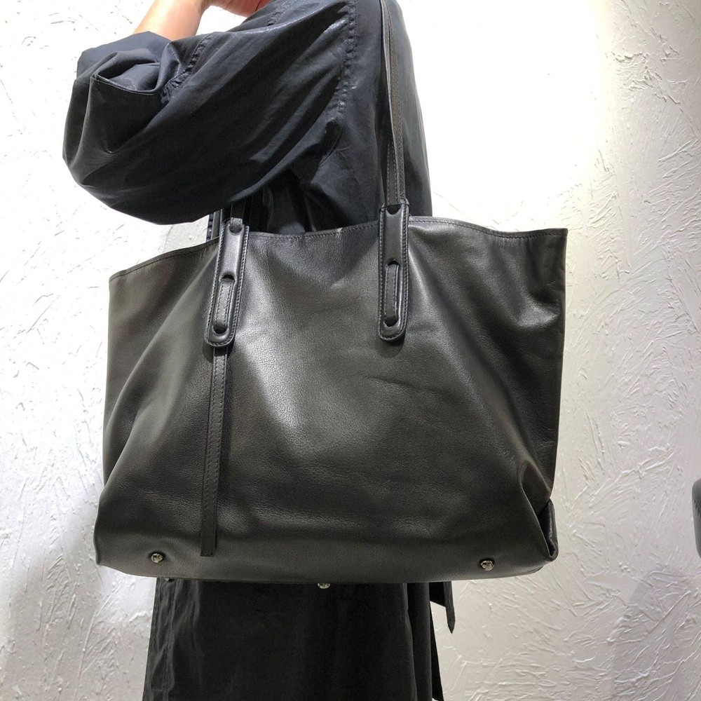Minimalist Everyday Leather Tote Bag, Large Leather Tote Bag For Women
