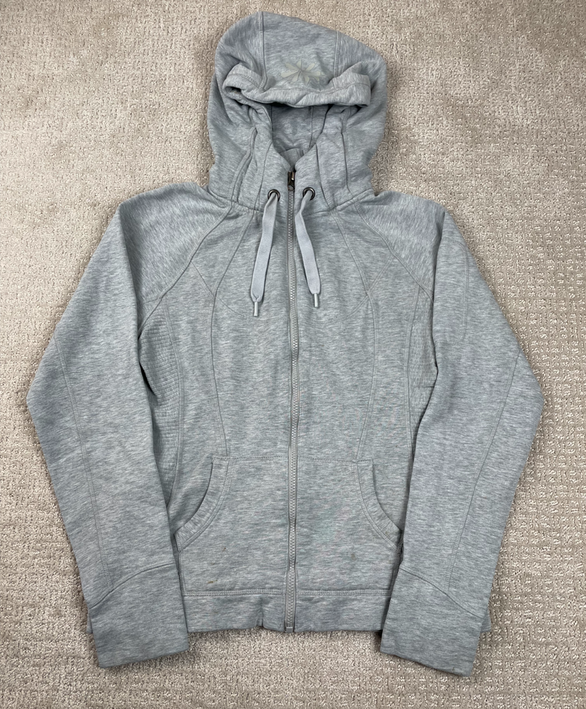 Athleta Hoodie Womens Small Strength Gray Full Zip Jacket Gym Workout Outdoors