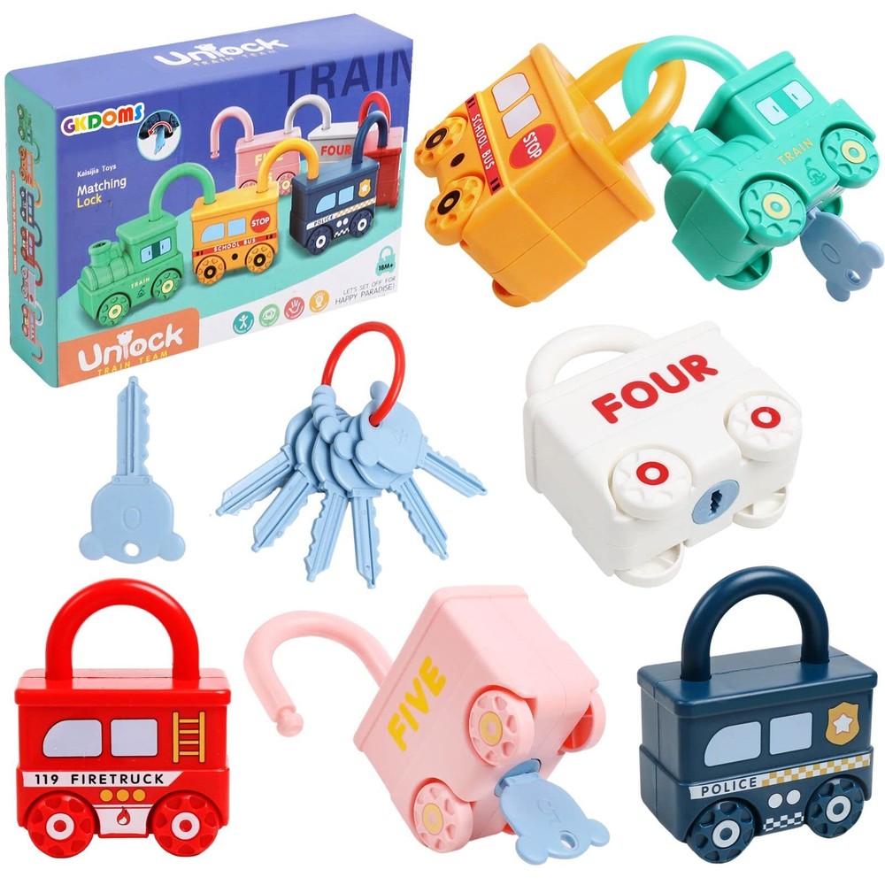 GKDOMS Montessori Learning Toys Sorting & Matching Locks and Keys Toddlers Se...