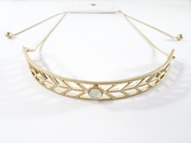Nordstrom Melrose and Market Women's Open Work Choker Necklace NWT 50 Gold Opal