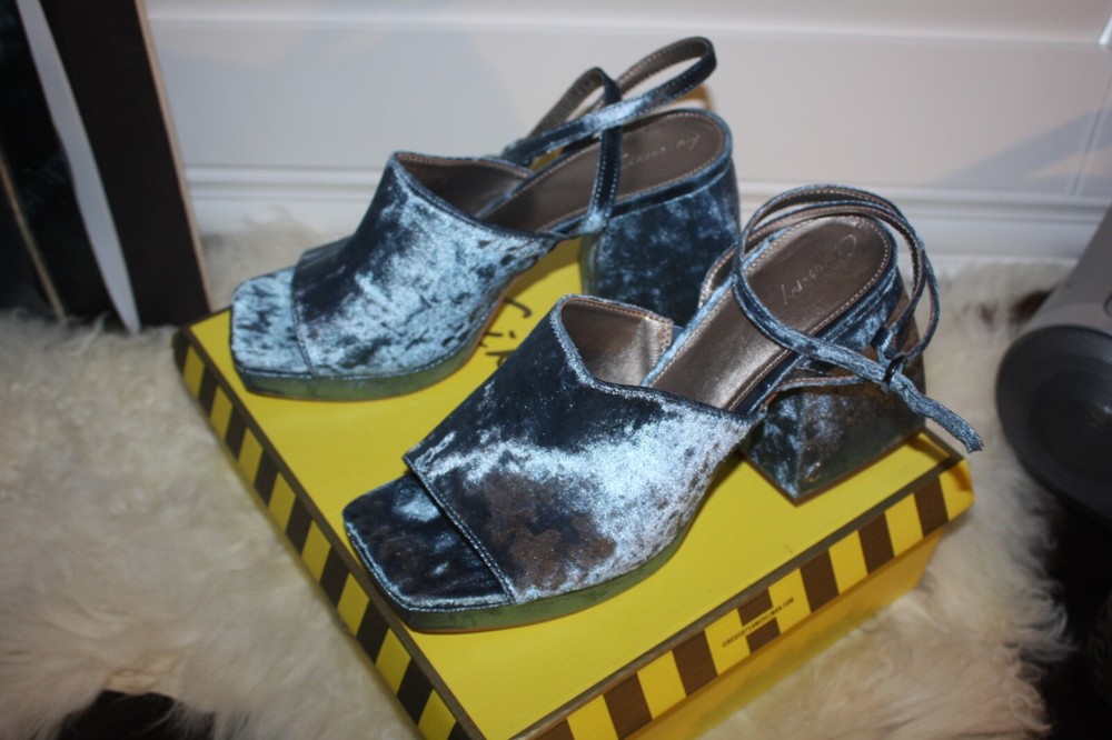 Sam Edelman Miranda Circus Blue Ankle Strap Platform Sandal Size 10