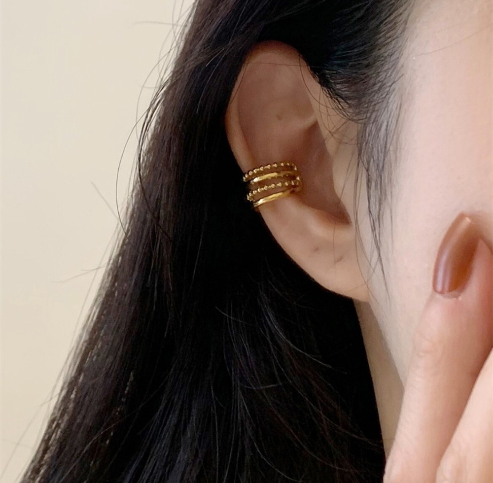 18K Gold Plated Stainless Steel Non-Pierced Cartilage Ear Cuff for Women
