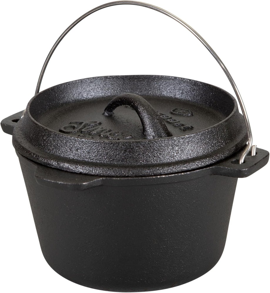 Pre-Seasoned Cast Iron Dutch Oven for Even Heat & Durability  