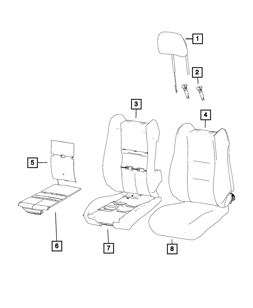 Genuine Mopar Front Seat Cushion Cover Left 5PJ09HL1AC