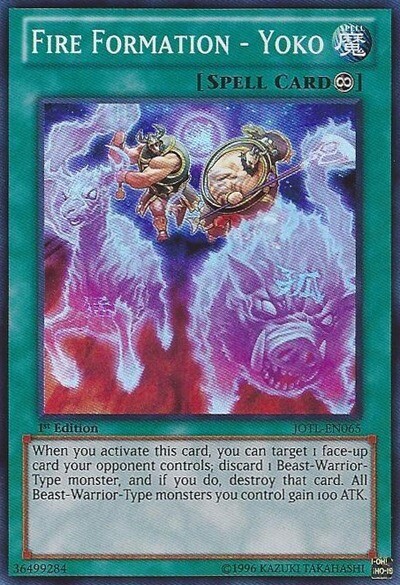 Fire Formation Yoko JOTL-EN065 Super Rare Unlimited Edition x1 Moderately Played