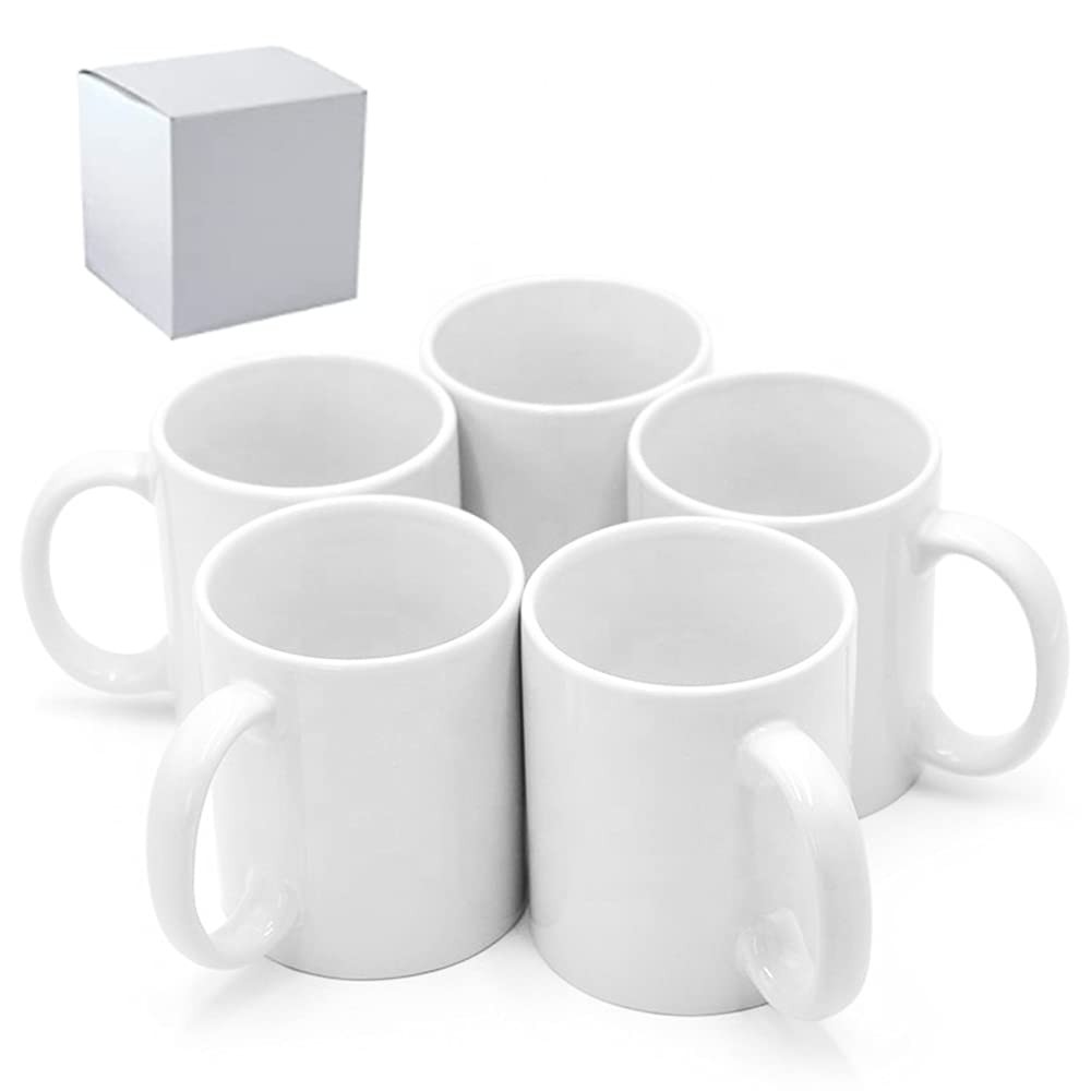 Sublimation Mugs, Cups 11oz Sublimation Ceramic Blank Coffee Mugs,White Cups,...