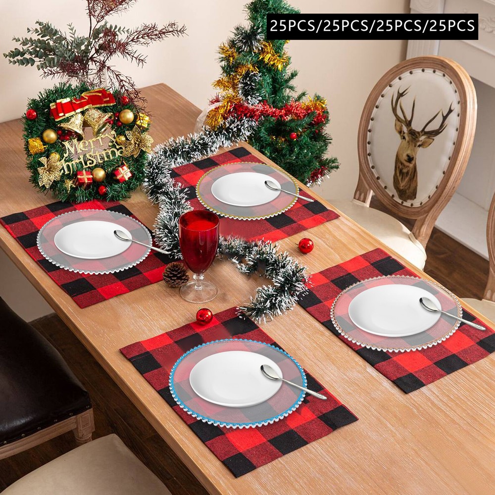 Table Charger Plates 25 Pcs Clear Charger Plates Dinner Charger Plates