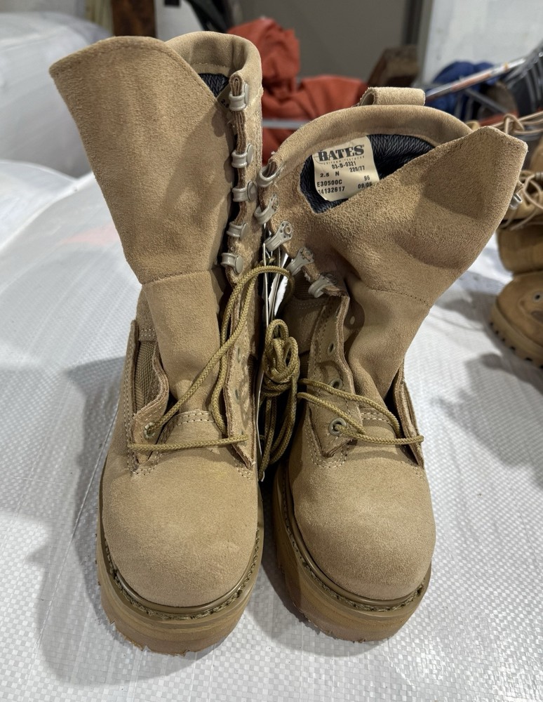 Bates Army Combat Boots Size 2.5N Desert Tan Temperate Weather
