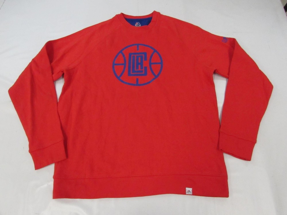 New NBA Los Angeles Clippers  Mens Size L Red Majestic Long Sleeve Sweatshirt