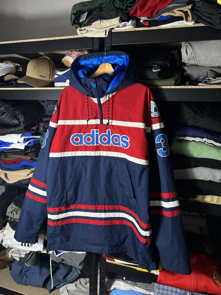 🔹 Adidas Retro Anorak Windbreaker – Snowboarding Jacket – Streetwear – Size L