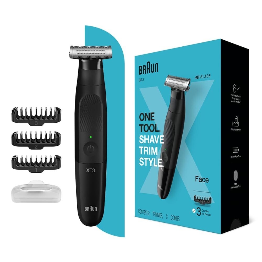 Braun One Blade Hybrid Beard Trimmer Shaver and Electric Razor for Men Waterproo