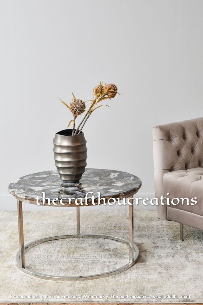 Natural Wild Agate Coffee Table Top 24x24 for Sofa Side Home Decor