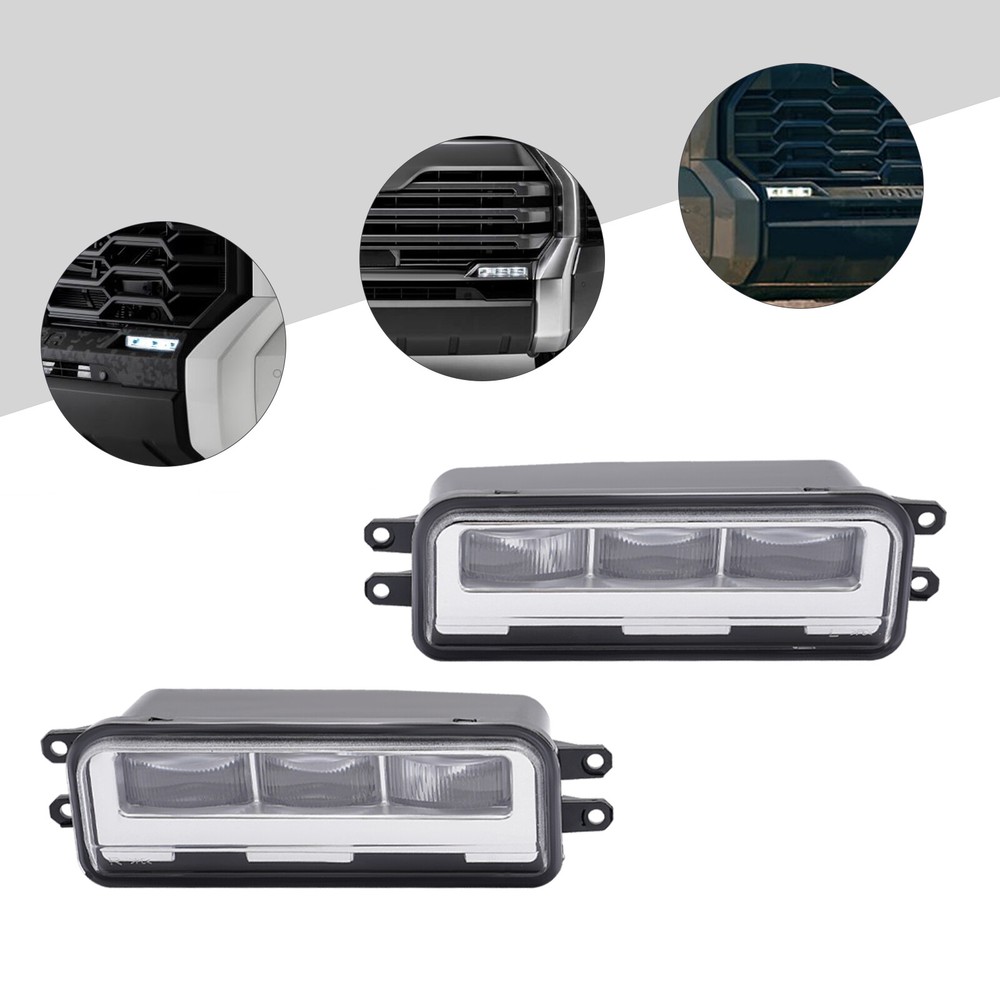 For 2022-2023 Toyota Tundra Driving Front Fog Lights Lamps Kits Left&Right Side