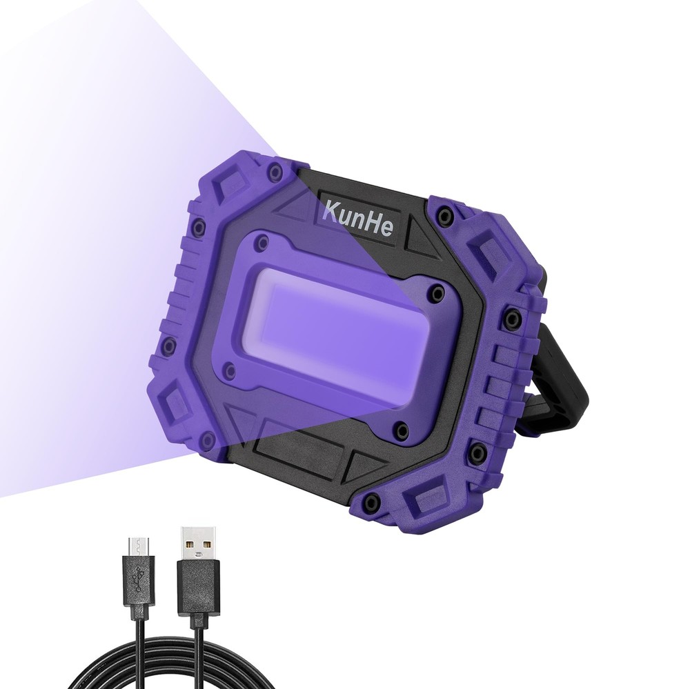 Rechargeable Black Light,Portable Battery Powered Lamp, Cordless 395nm Floodl...