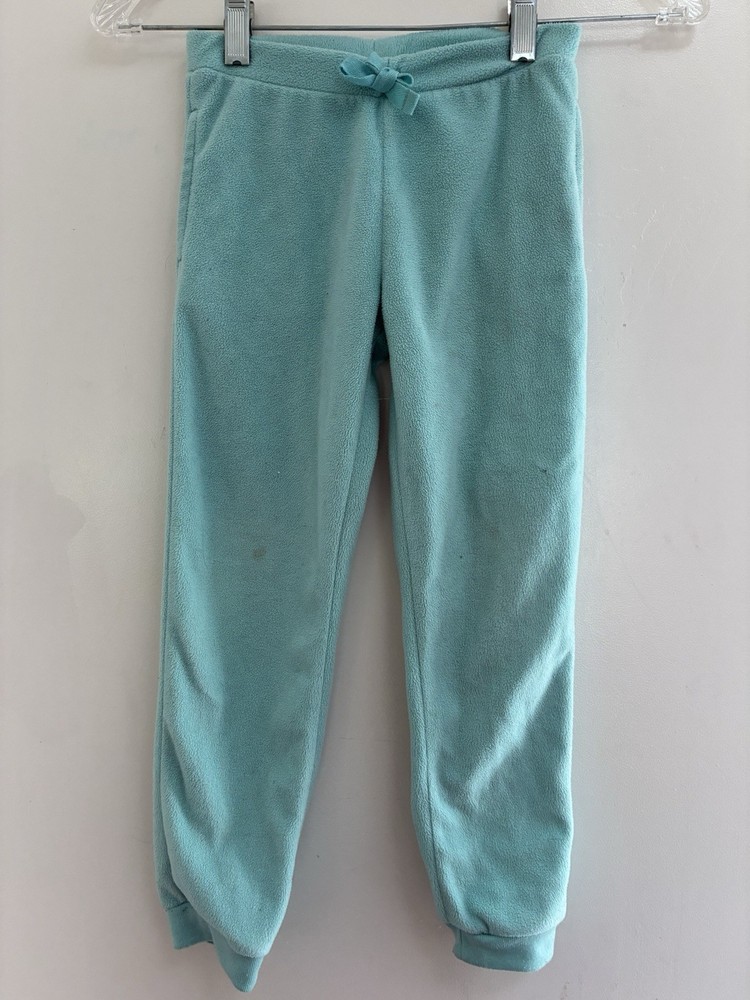 Carter's Kid Girls Solid Turquoise Cozy Fleece Elastic Pull On Jogger Pants 6/6x