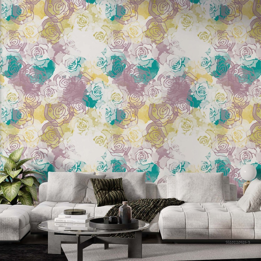 3D Abstract Rose Pattern Wall Murals Wallpaper Murals Wall Sticker