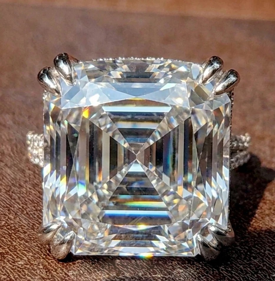 RARE 11.10 Ct Certified Treated White Diamond Solitaire Ring In 925 Silver