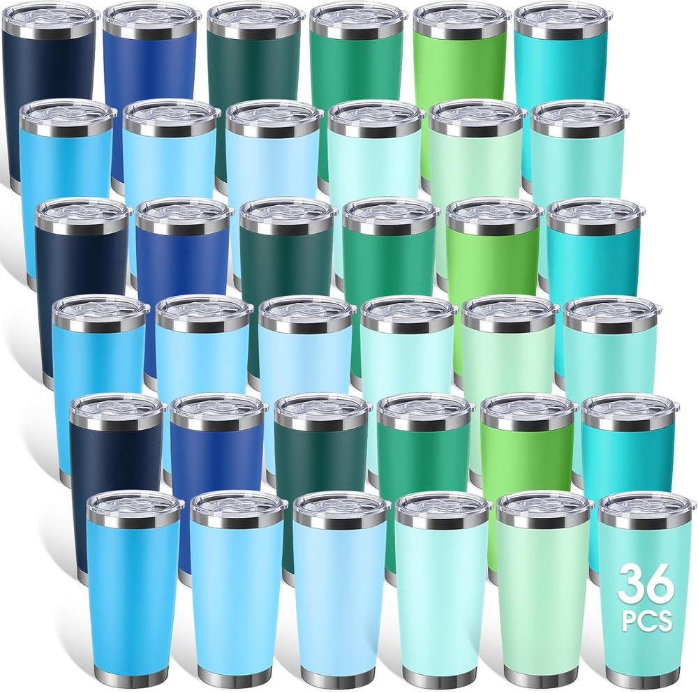 36 Packs Stainless Steel Tumbler Bulk with Lid Vacuum Double Wall Insulated Trav