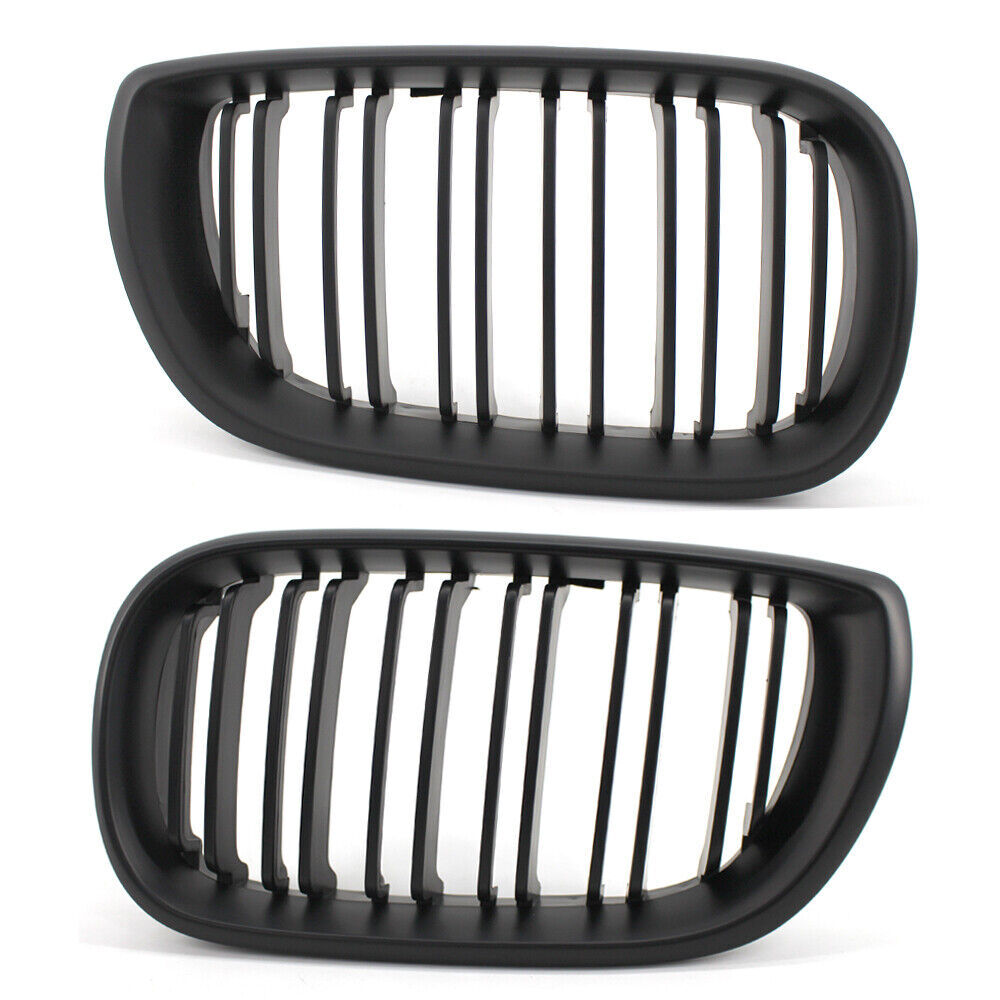 Parrilla delantera de doble listón negra mate para coche para BMW E46 02-05 serie 3