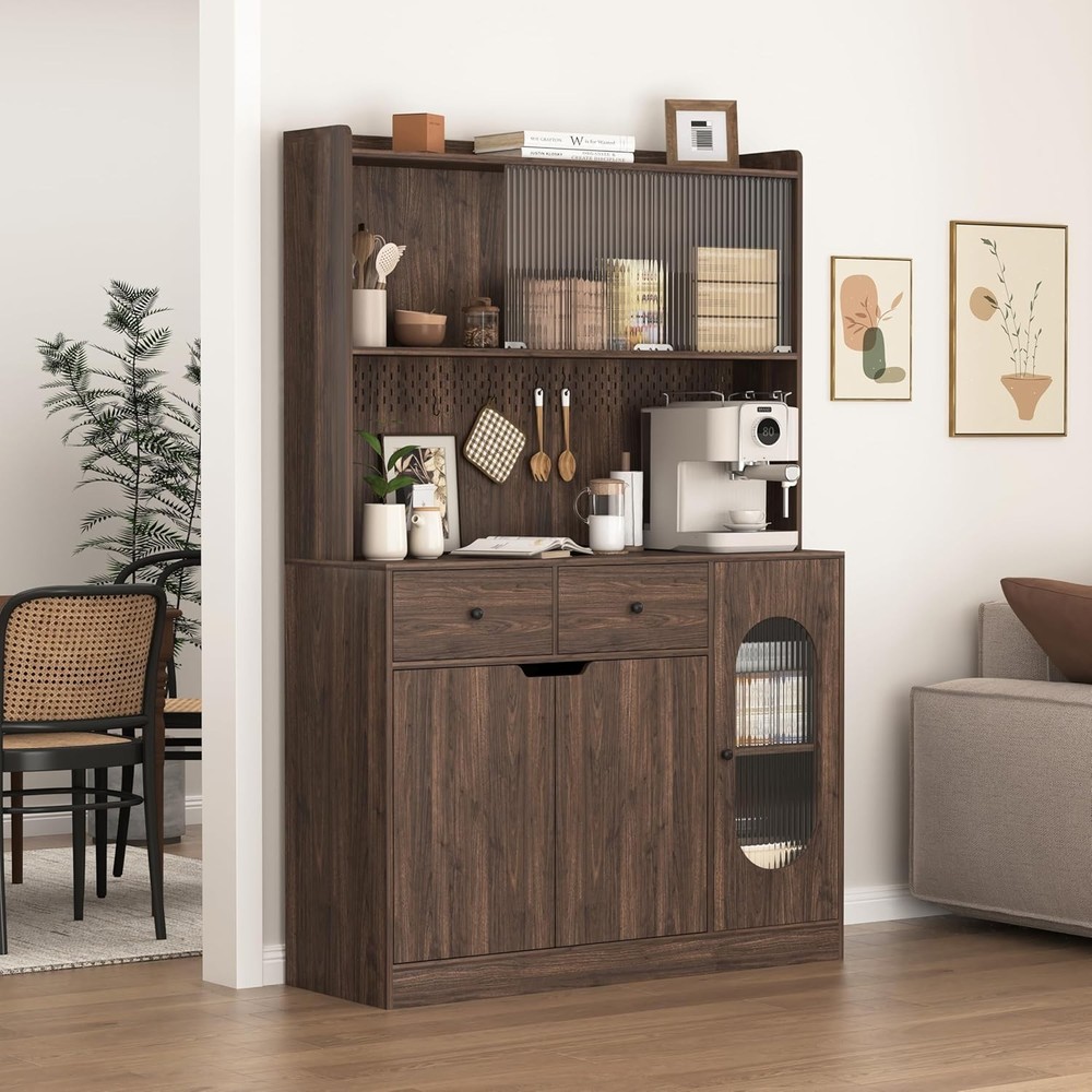 71 Inch Tall Pantry Storage Cabinet with Large Capacity Display