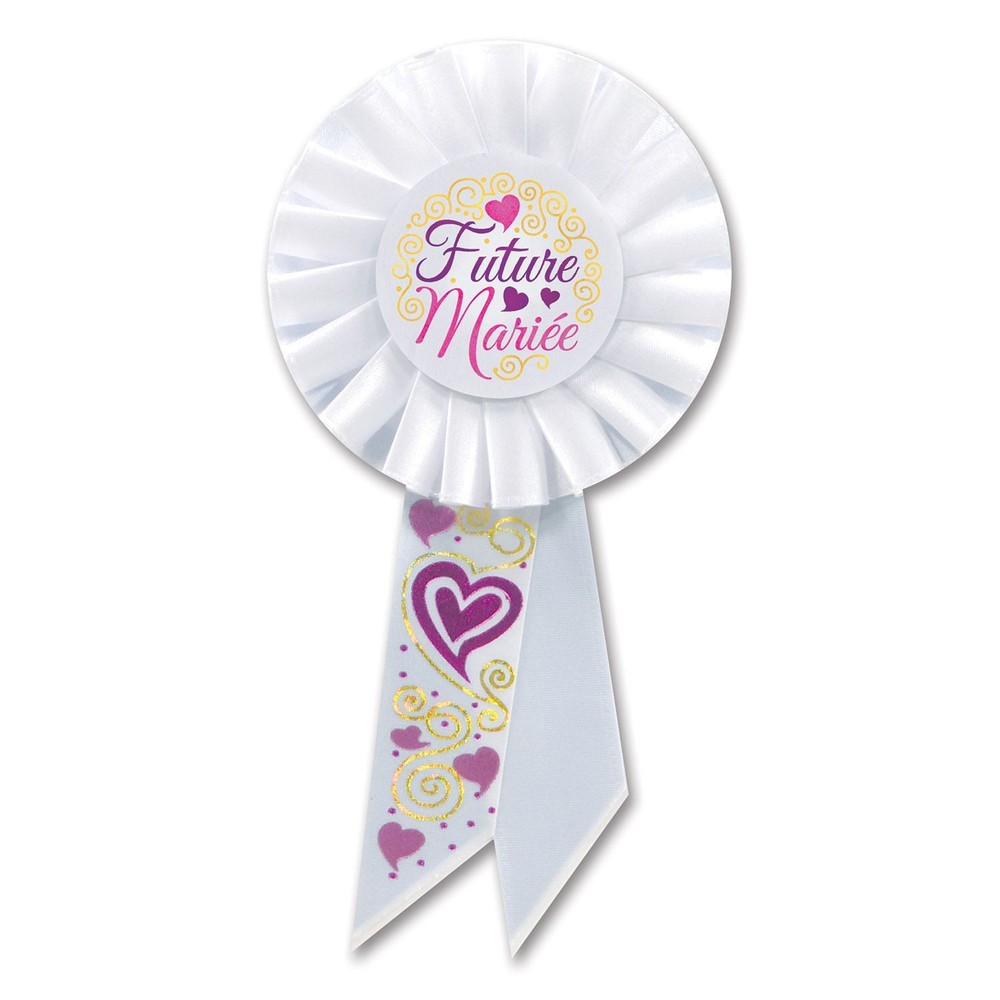 Bride-to-Be Future Mariee Rosette Wedding Cake Topper