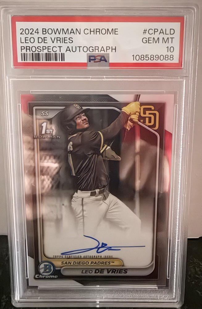 2024 Bowman Chrome - Prospect Autographs Leo De Vries RC Psa 10