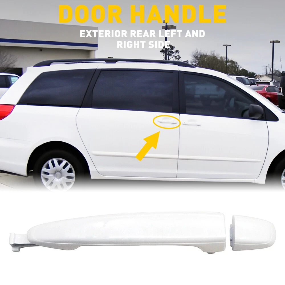 Rear Sliding Door Handle Passenger or Driver Side WHT For Toyota Sienna 2004-10