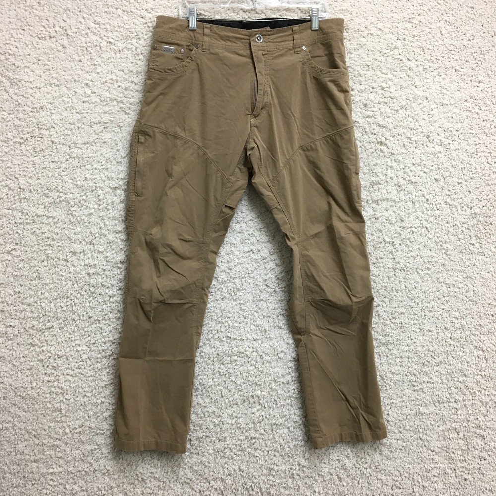 Kuhl Mens 36x32 Khaki Cargo Straight Leg Stretch Hiking Outdoor Pants