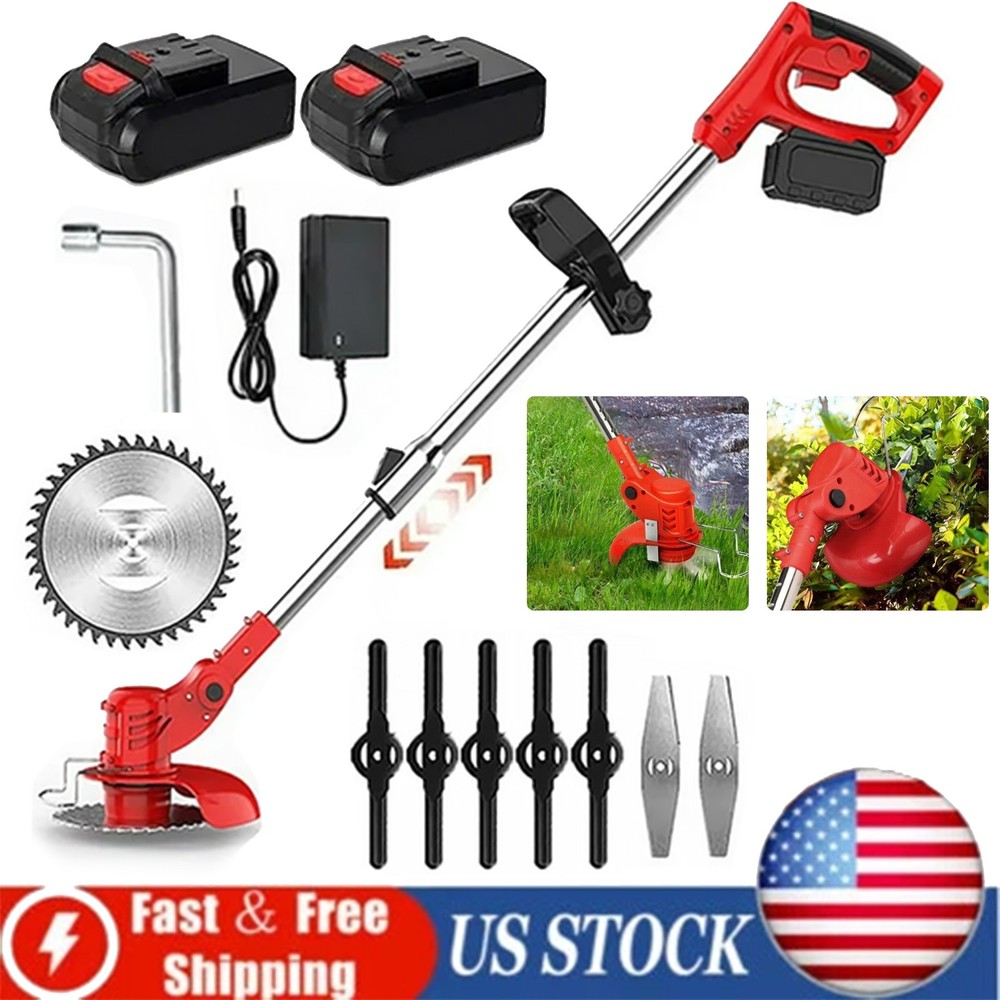 1000W Cordless Electric Weed Eater Brush Cutter Lawn Edger String Trimmer