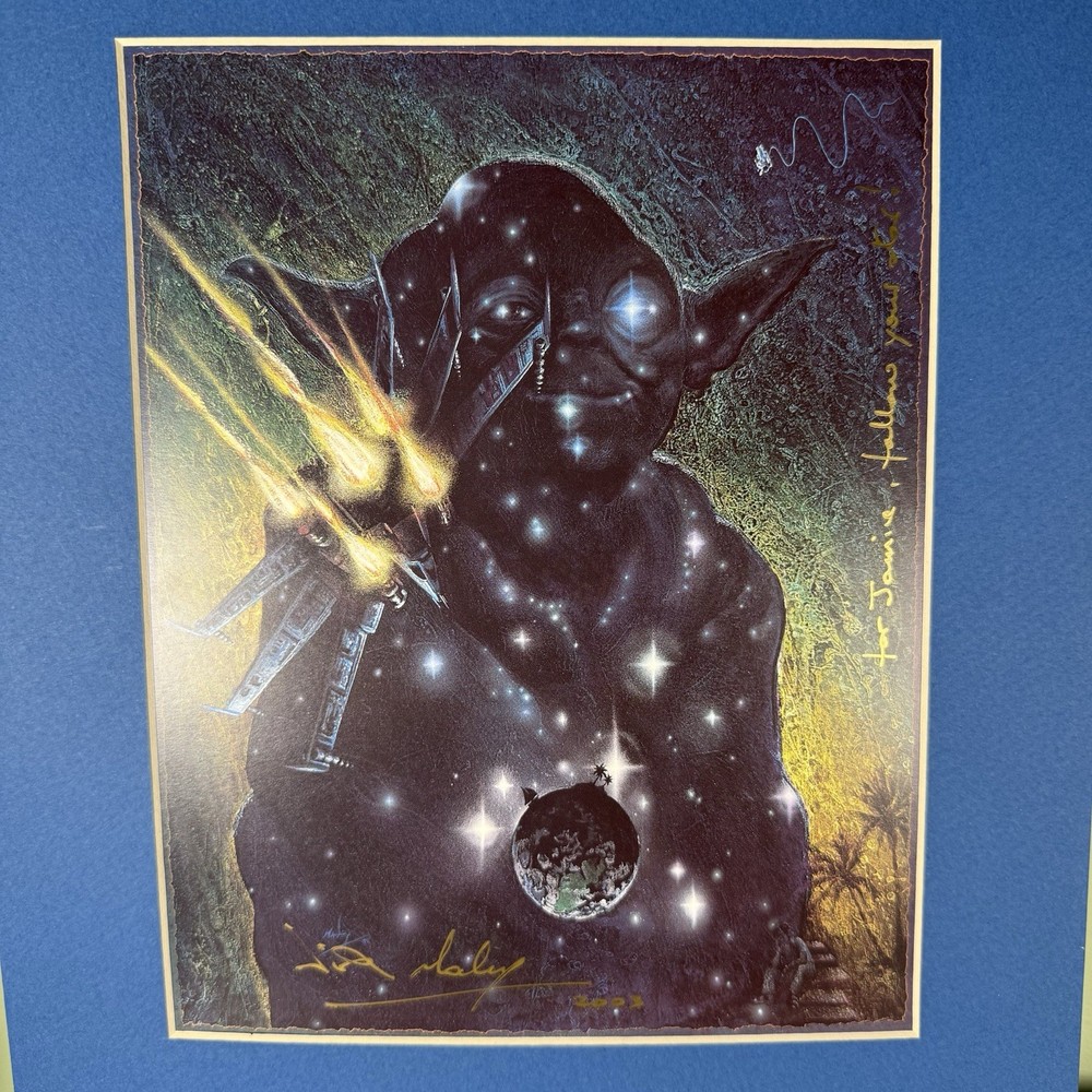 Star Wars Art Yoda “Follow Your Star” Print Signed By Nick Maley Matted Unframed