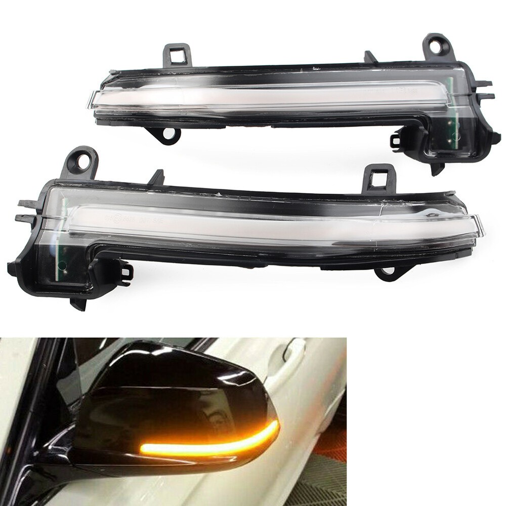 Dynamic Turn Signal Mirror Sequential Light Fit BMW F20 F30 F33 F34 F32 Clear US