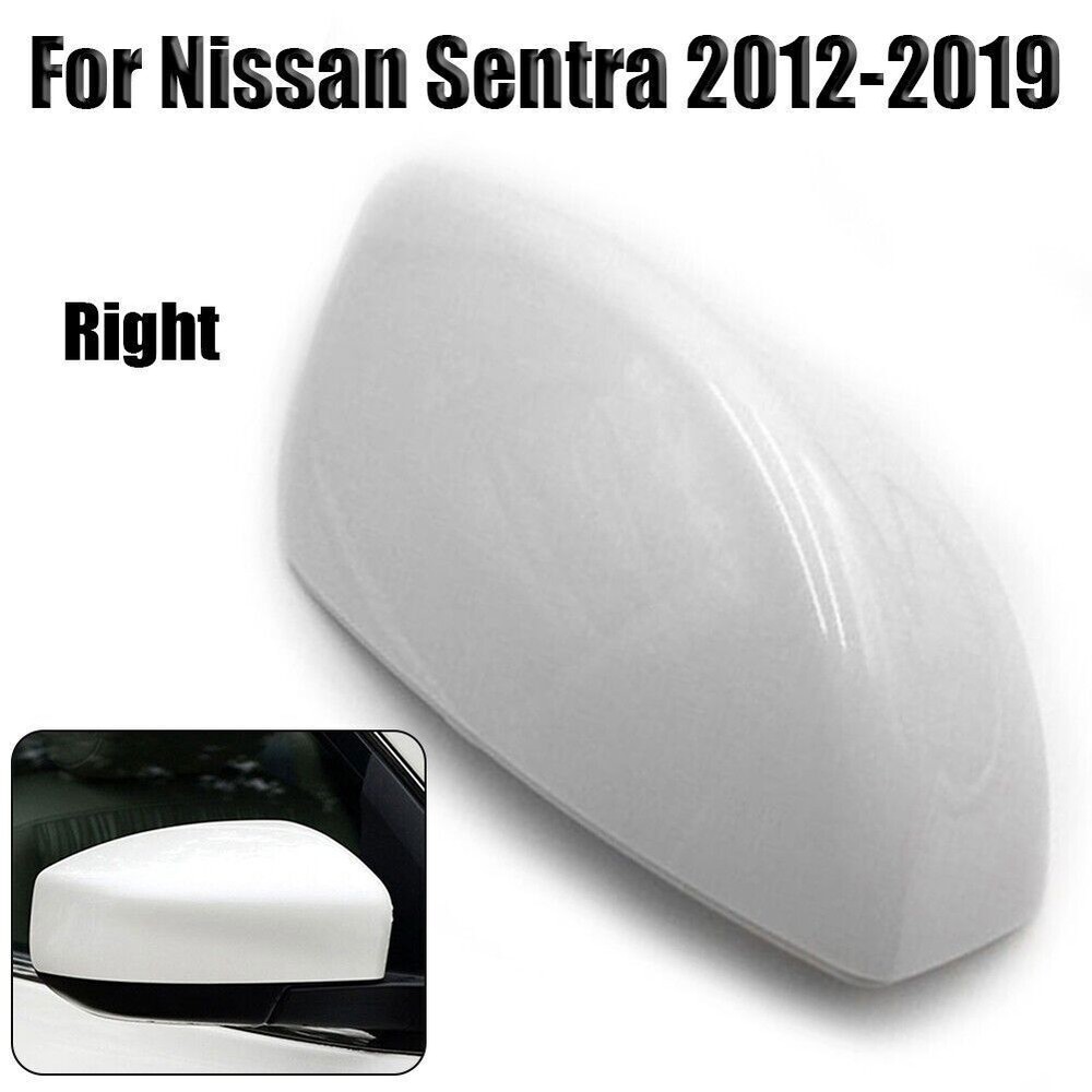 White Right Side Mirror Cover Cap For Nissan Sentra 2012-2019  No Signal Primer