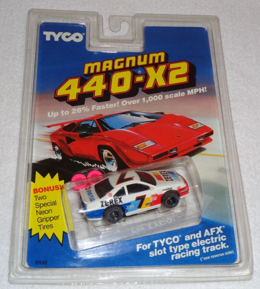 Tyco Magnum 440-X2 #7 Zerex Spark Plugs with Neon Gripper Tires #8938 1991 New MOC