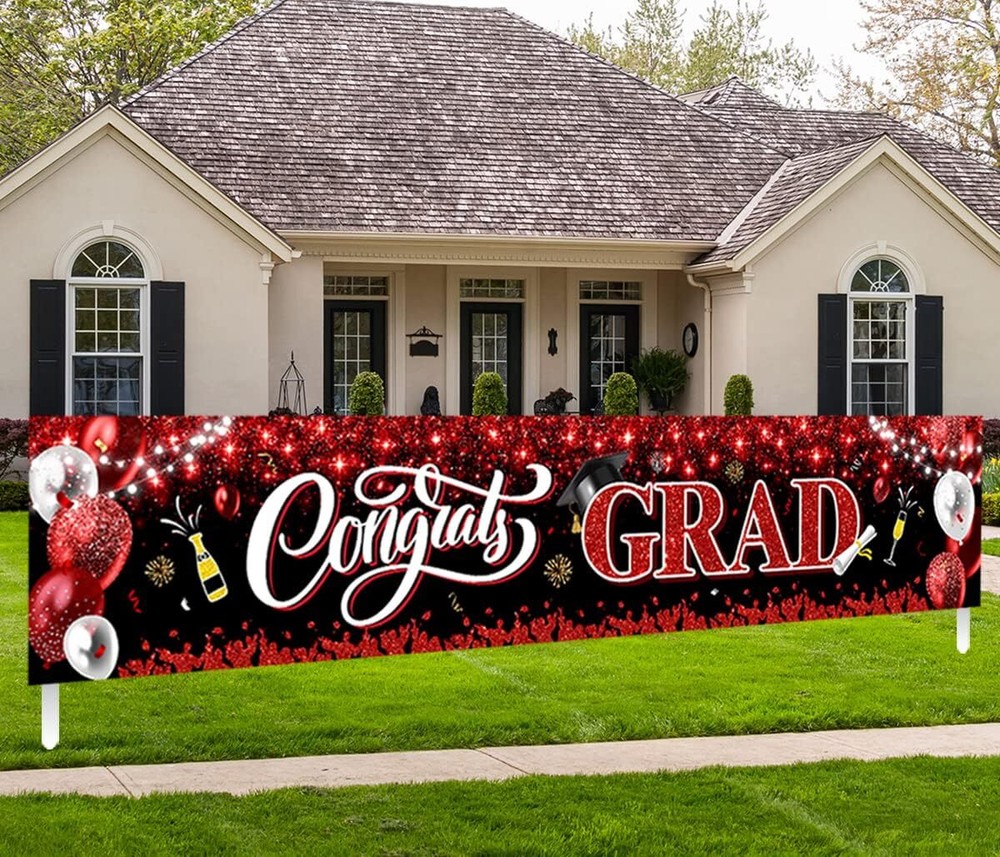 2025 Graduation Decorations-Congrats Grad Yard Sign Banner Decoration for Cla
