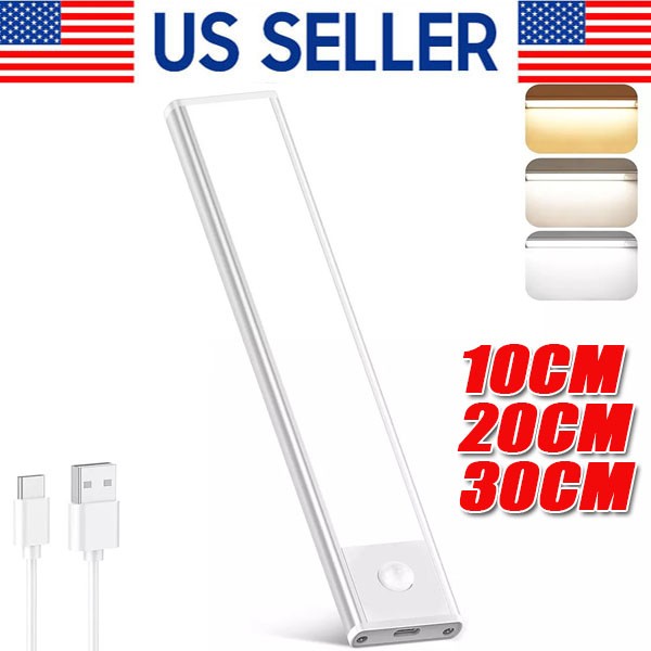 USB Rechargeable LED Motion Sensor Under Cabinet Light Strip for Kitchen Closet