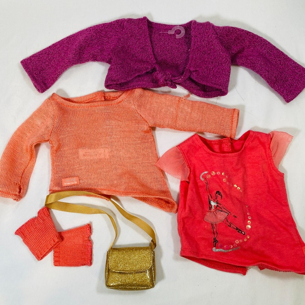 18 Inch American Girl Doll Isabelle Palmer 2014 GOTY with Coral Sweater Top and Purse