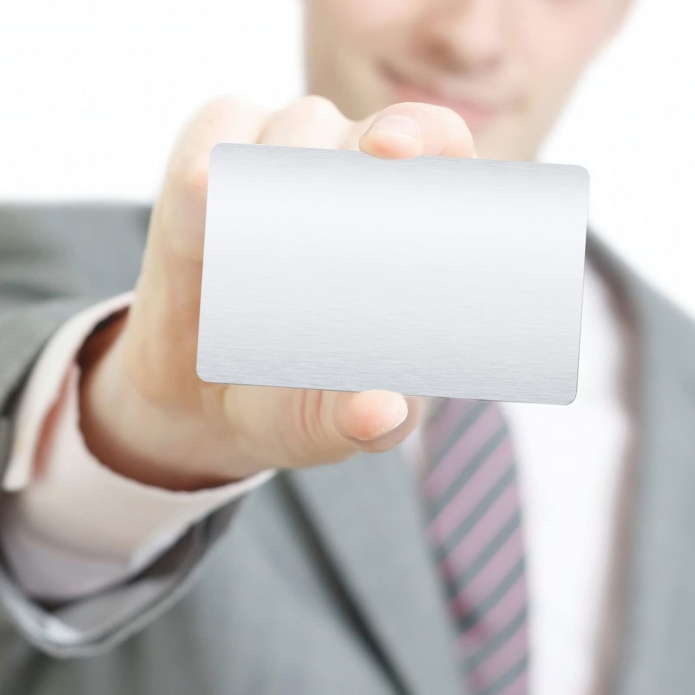 220PCS Blank Metal Business Cards Silver Metal Business Cards Blank Aluminum ...