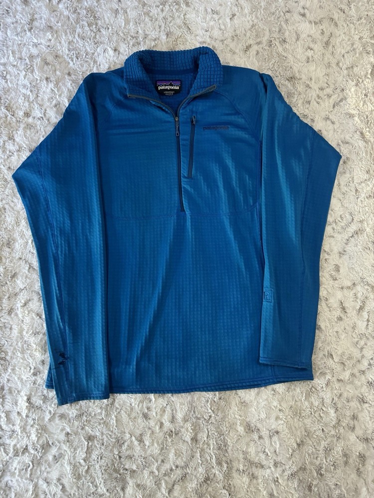 Patagonia R1 3/4 Zip Blue Fleece Pullover Men's Large